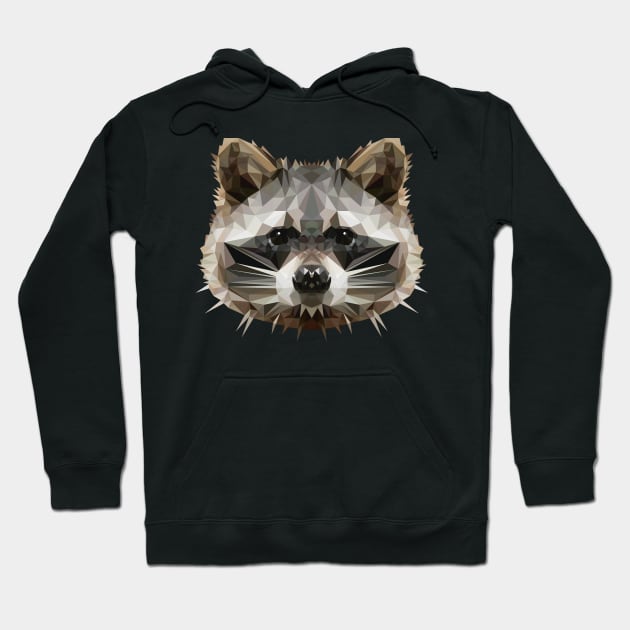 Cute raccoon Racoon Polygon head gift Hoodie by MaveriKDALLAS